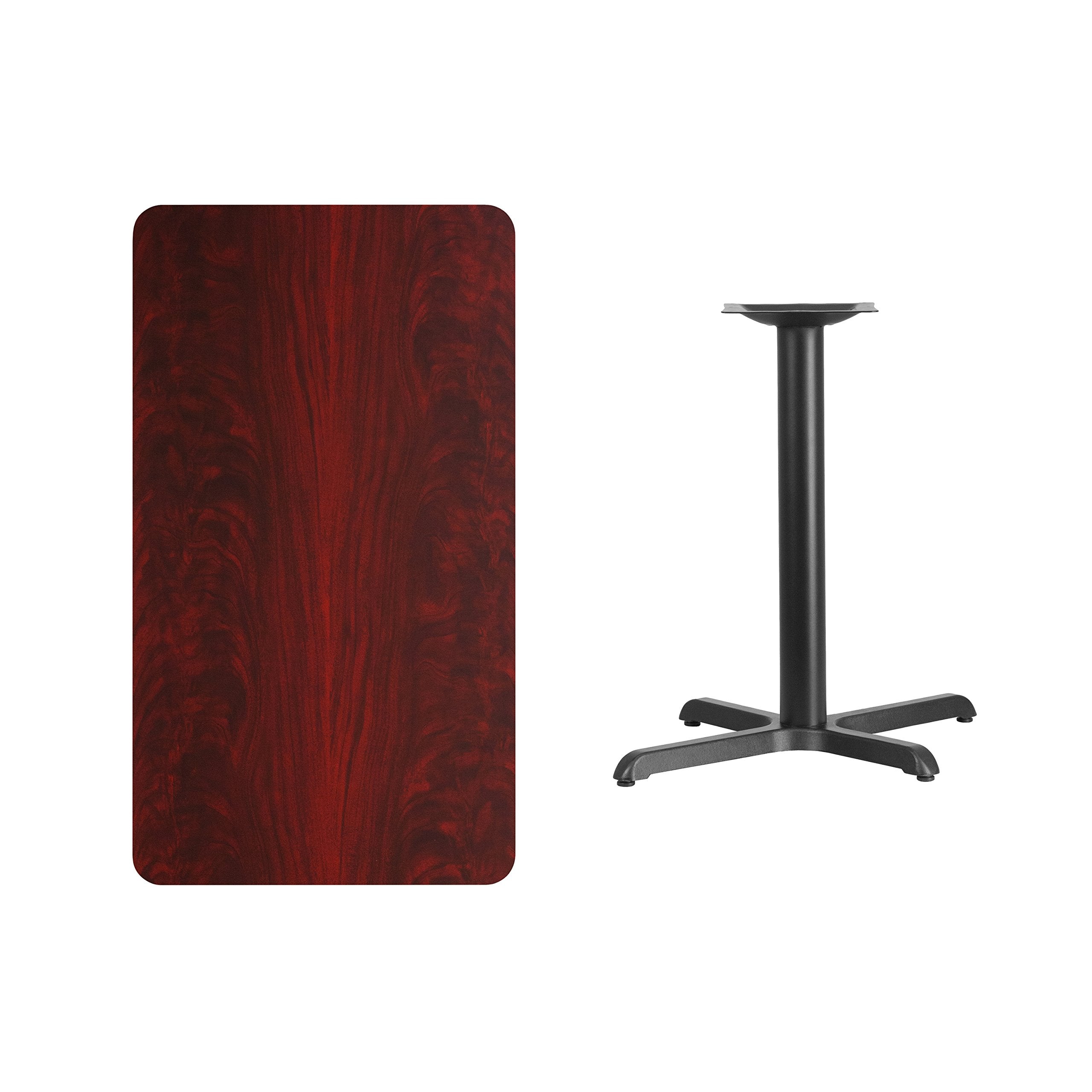 Flash Furniture Graniss 24'' X 42'' Rectangular Mahogany Laminate Table Top With 23.5'' X 29.5'' Table Height Base