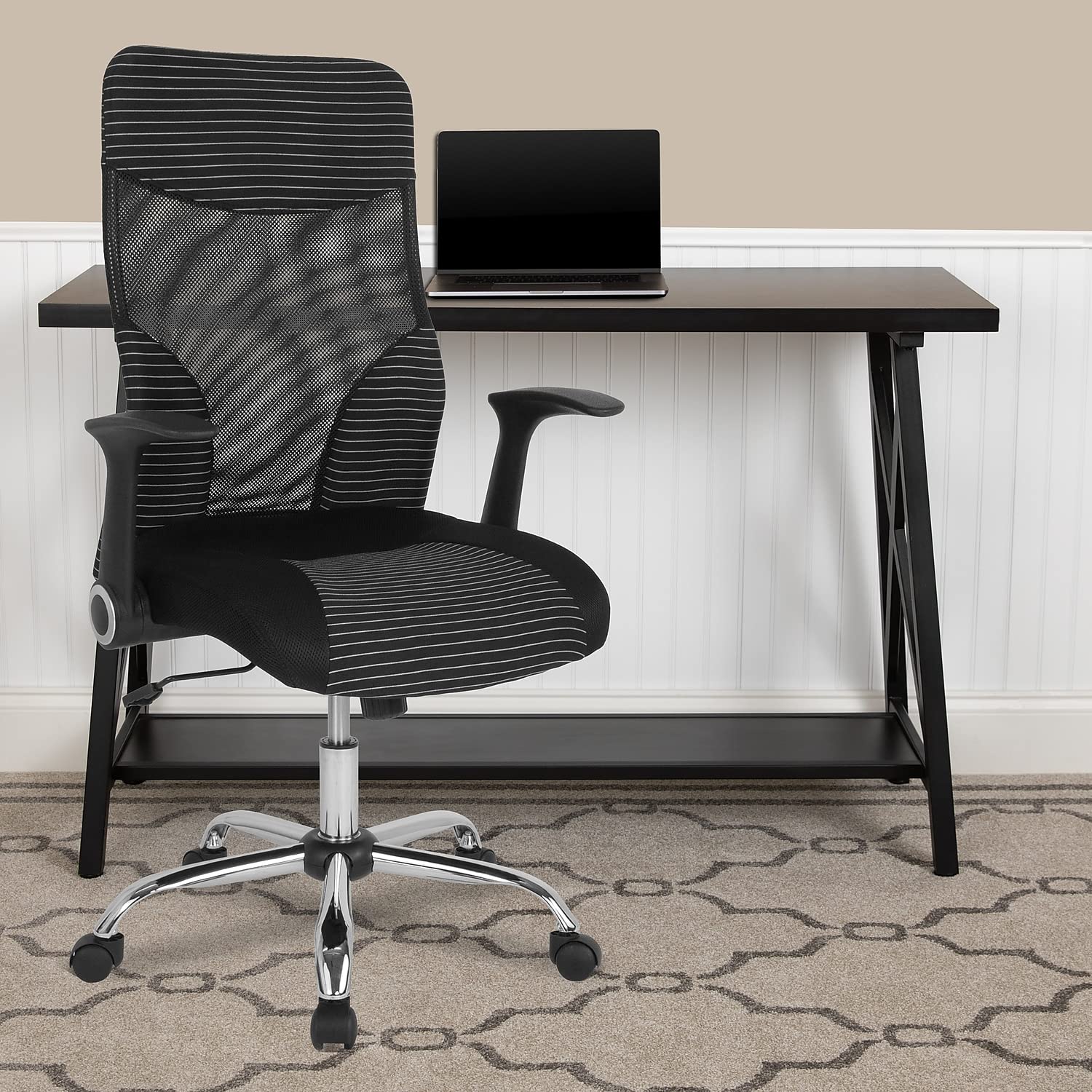 Flash Furniture Milford High Back Ergonomic Office Chair With Contemporary Mesh Design In Black And White