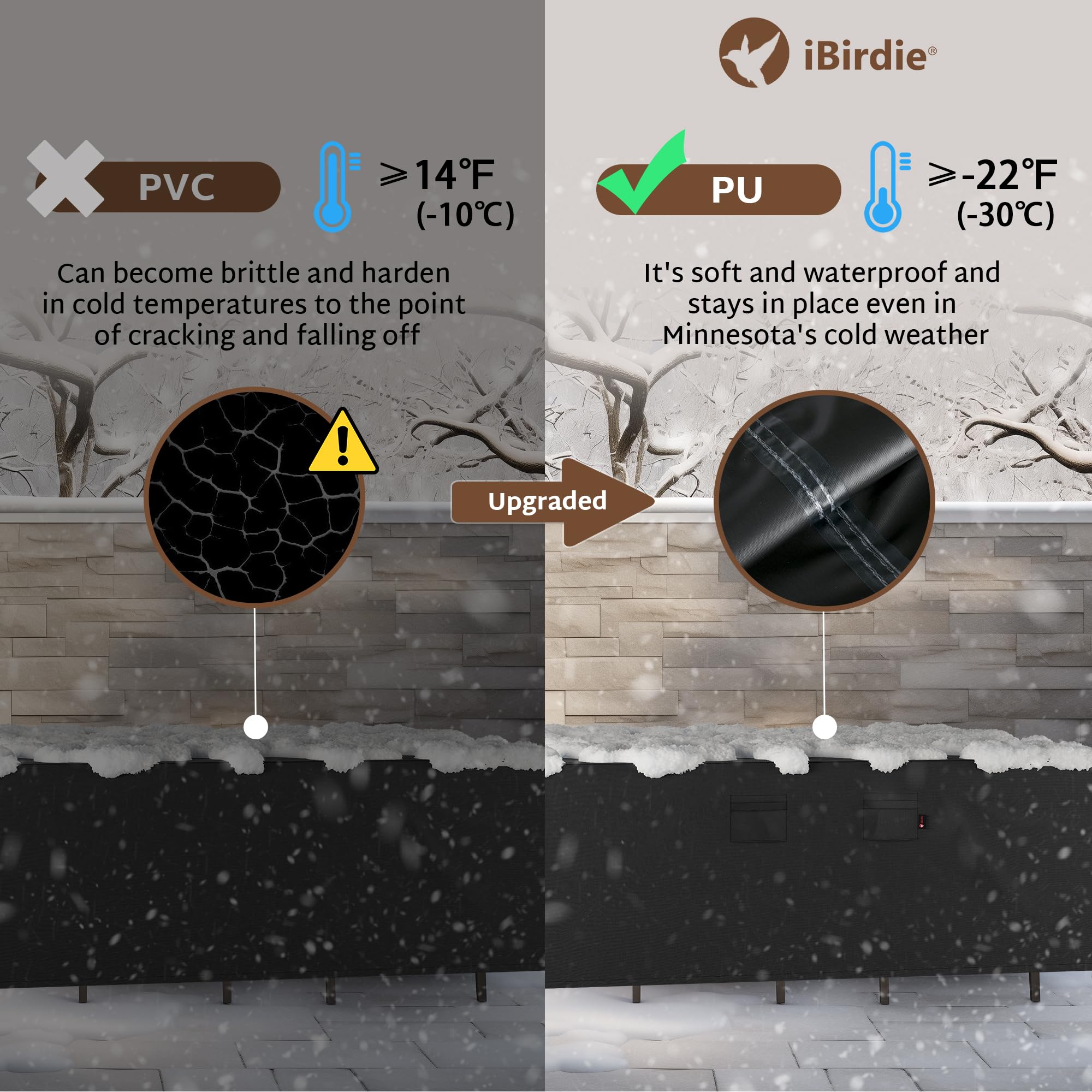 Ibirdie Outdoor Patio Furniture Set Covers 96 X 96 Inch Waterproof Weatherproof Square Cover, Heavy Duty 600D For Outside Dining Table And Chairs