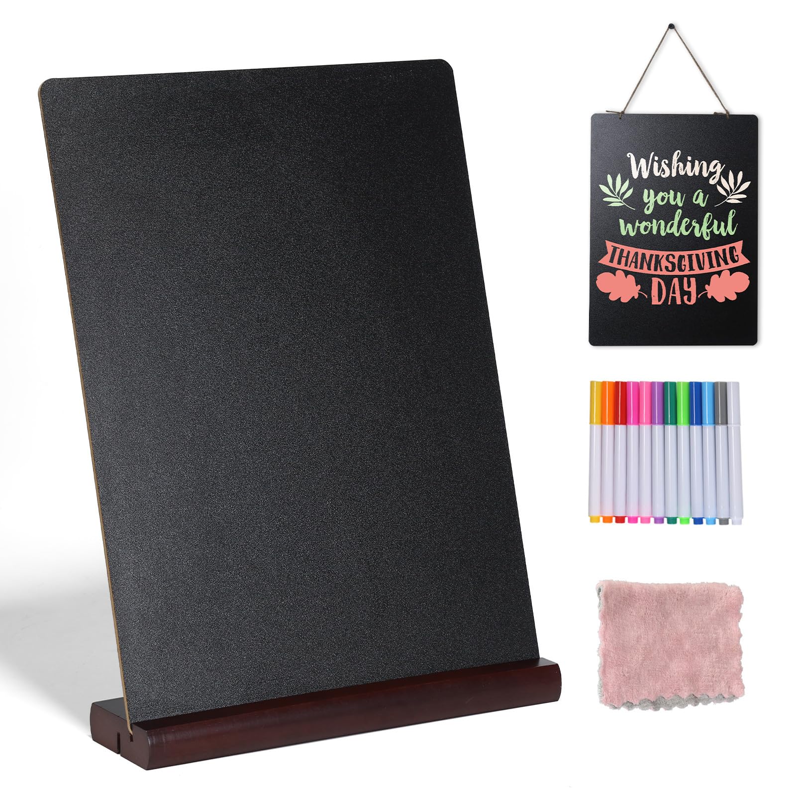11.7X16.5 Inch Tabletop Chalkboard With Wood Base, Menu Chalkboard Stand, Message Board, Bar And Special Event Decorations, Hang