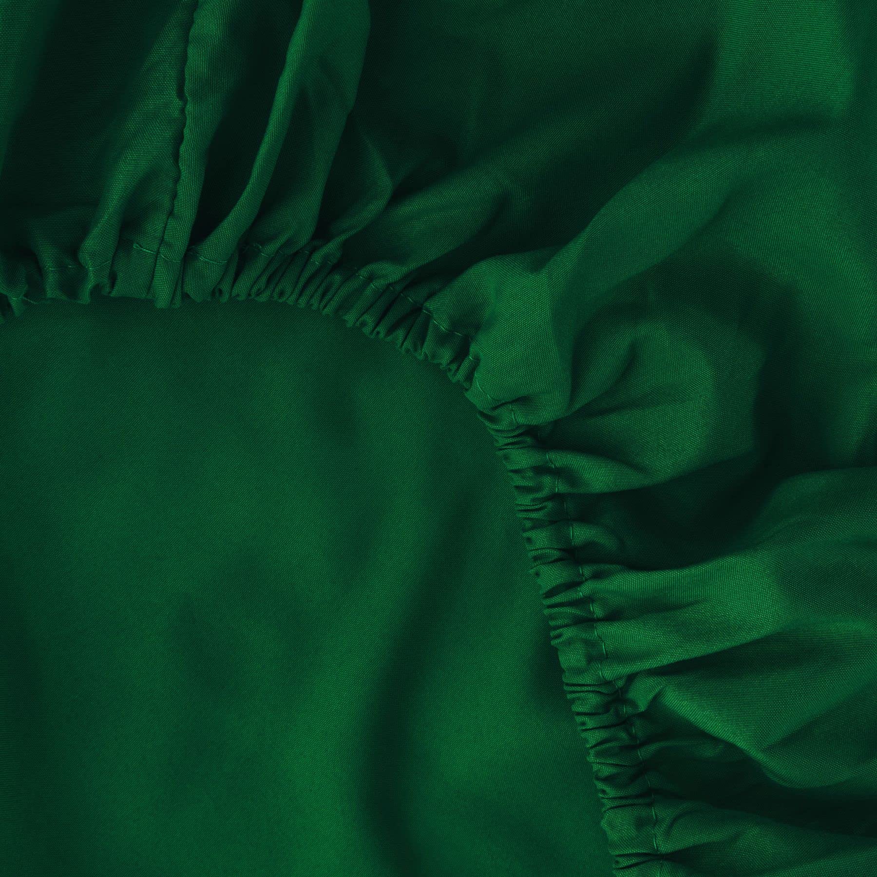 Ghooss Twin Size Fitted Sheet Soft,Single Fitted Deep Pocket Sheet,Wrinkle,Fade And Stain Resistant,1 Pack,Forest Green