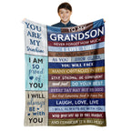 Loxezom Grandson Gifts From Grandma And Grandpa, Gifts For Grandson, Grandson Gifts From Grandparents, Best Grandson Blanket, To