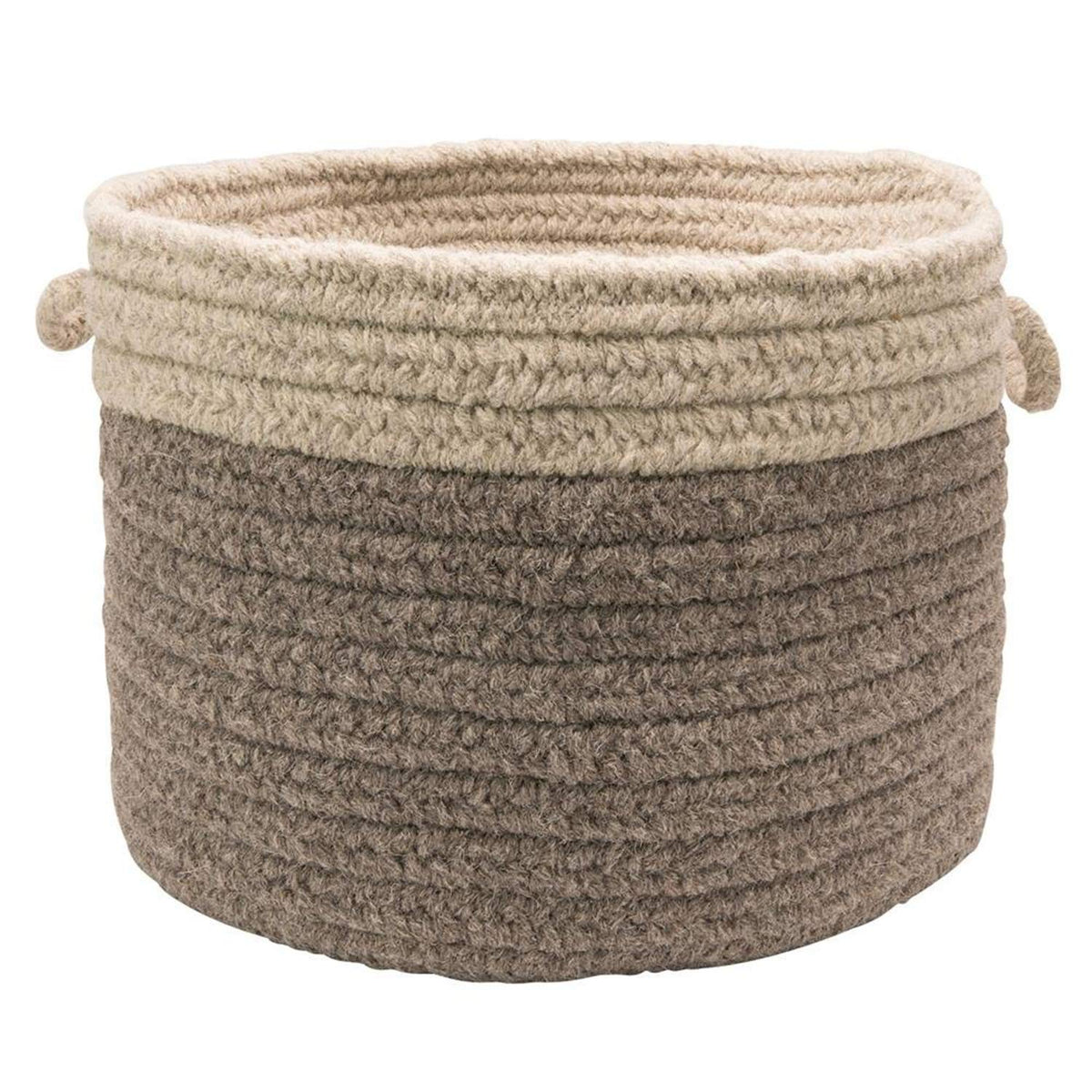 Colonial Mills Chunky Nat Wool Dipped Basket, 14 By 10-Inch, Dark Gray/Light Gray