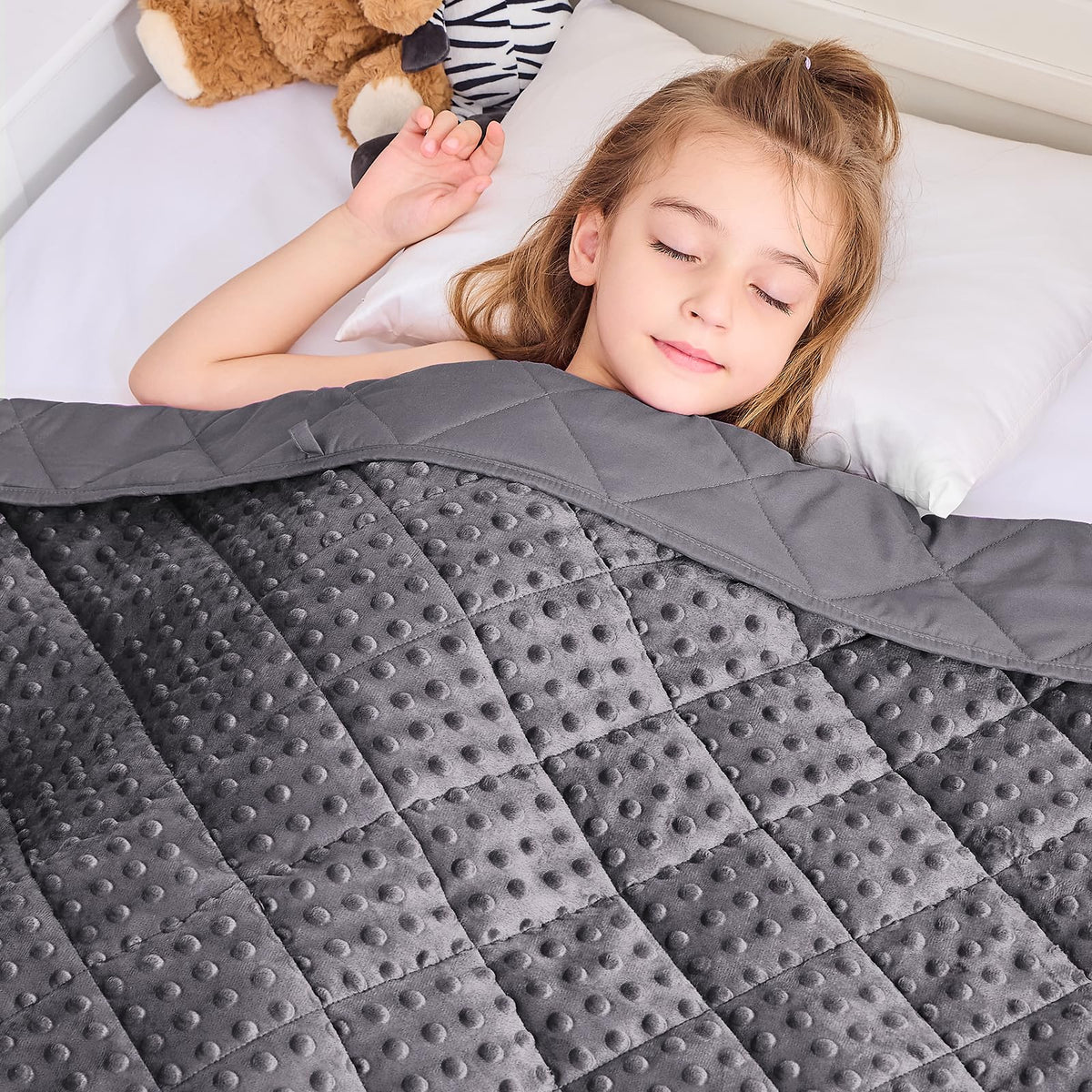 Yescool Weighted Blanket Kids 5 Lb Grey Warm Weighted Throw Blanket Minky Plush Heavy Blanket Microfiber Small Fleece Blanket Co