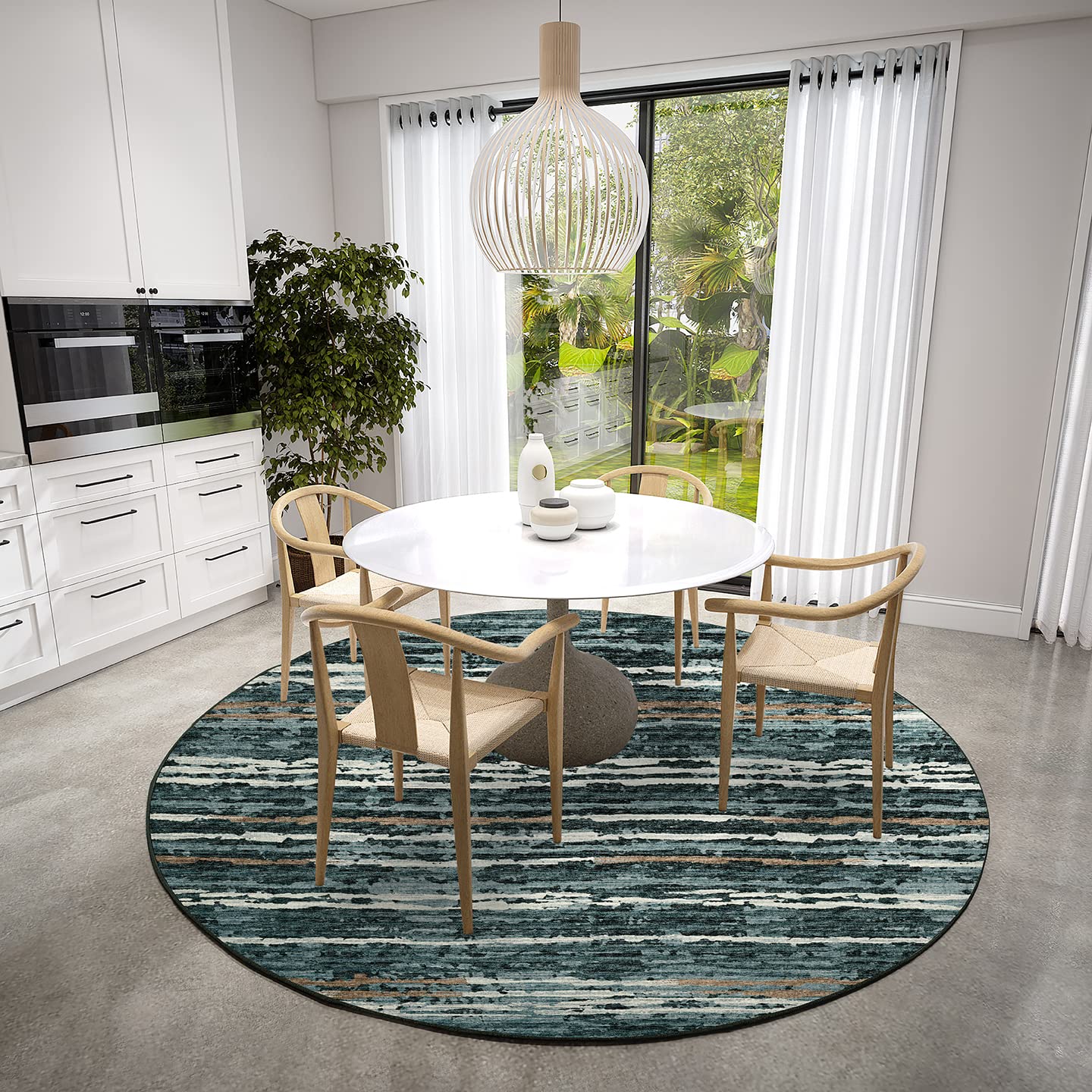 Dalyn Rugs Brisbane Br4 Destressed Striped Midnight 8' X 8'