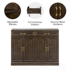 Crosley Furniture Stanton Traditional Sideboard Buffet Cabinet with Storage, Coffee