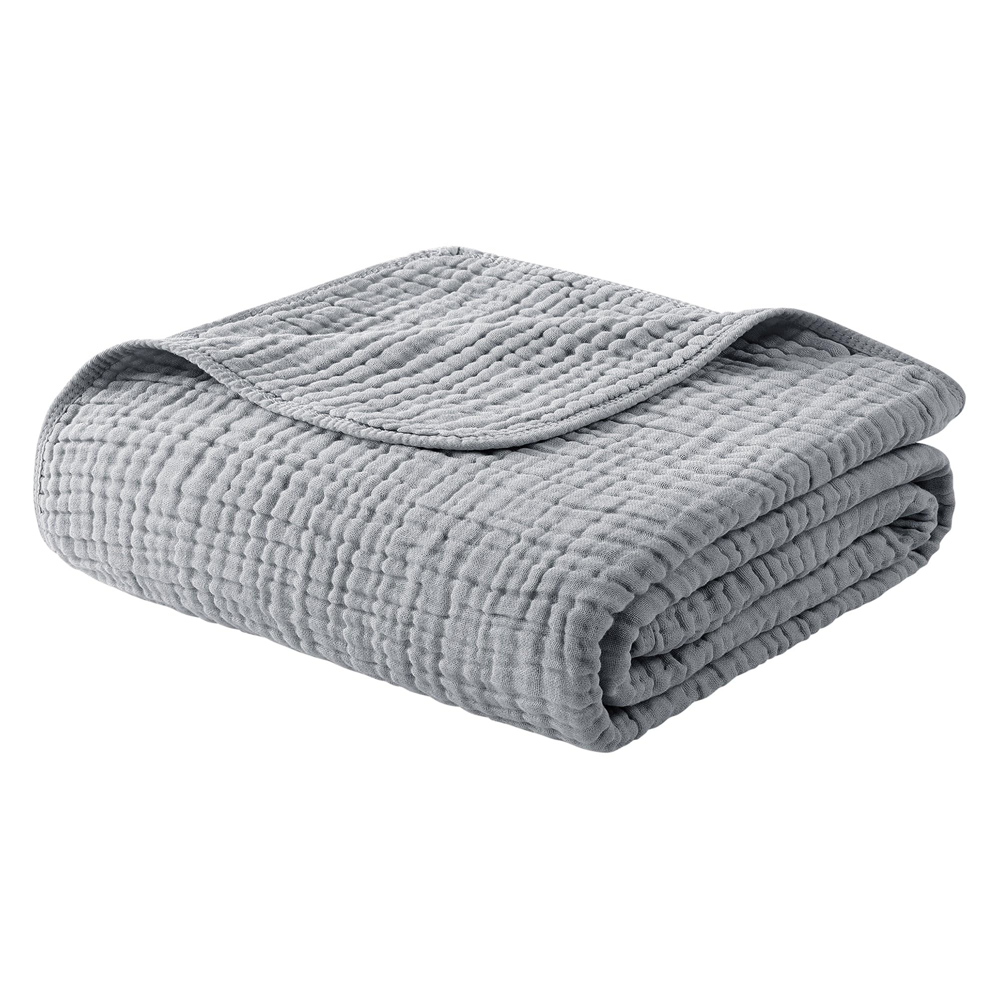 Yoofoss Muslin Blanket 100% Cotton Throw Summer Blanket Large 50' X 60' For Bed Couch 6-Layer Gauze Blanket For Adults Lightwe