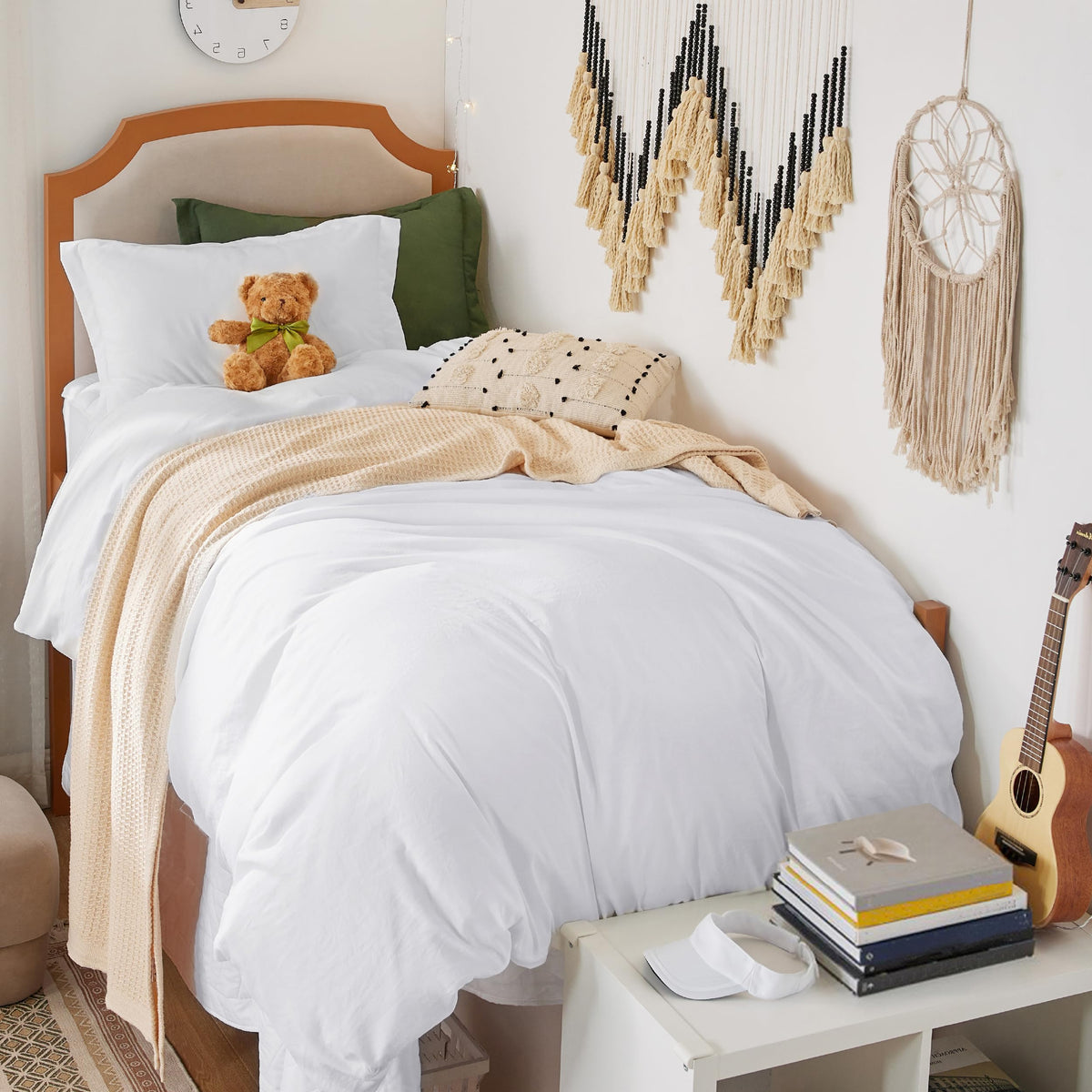 Bedsure White Twin Duvet Cover Set - Soft Prewashed Duvet Cover Twin Size, 2 Pieces, 1 Duvet Cover 68X90 Inches With Zipper Clos