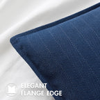 Miulee Pack Of 2 Navy Blue Decorative Pillow Covers 20X20 Inch Soft Chenille Luxurious Couch Throw Pillows Farmhouse Cushion Covers With Elegant Design For Sofa Bedroom Living Room Home Decor