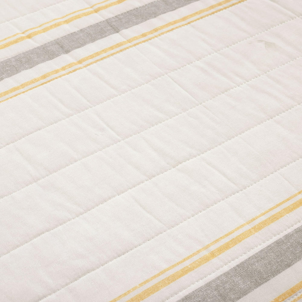 Lush Decor Farmhouse Stripe Reversible Quilt Set, 2 Piece Set, Twin Xl, Yellow & Gray - Twin Bedding Set - Dorm Decor - Striped