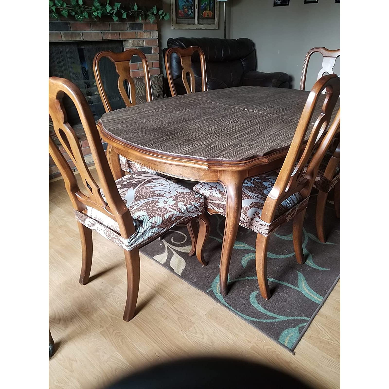 Searchi Stretch Dining Chair Seat Covers Set Of 8, Soft Removable Washable Seat Covers For Dining Chairs, Dining Room Seat Cover Slipcover Protector (Rear-Covered, Brown)