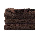 Battilo Dark Brown Throw Blanket for Couch, 51''x67'' Soft Chenille Knit Throw Blanket, Decorative Chocolate Brown Blanket for B
