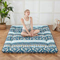 Zelladorra Japanese Floor Mattress, Futon Mattress with Storage Bag and Washable Cover, Roll Up Tatami Mat Suitable for Guest Ro
