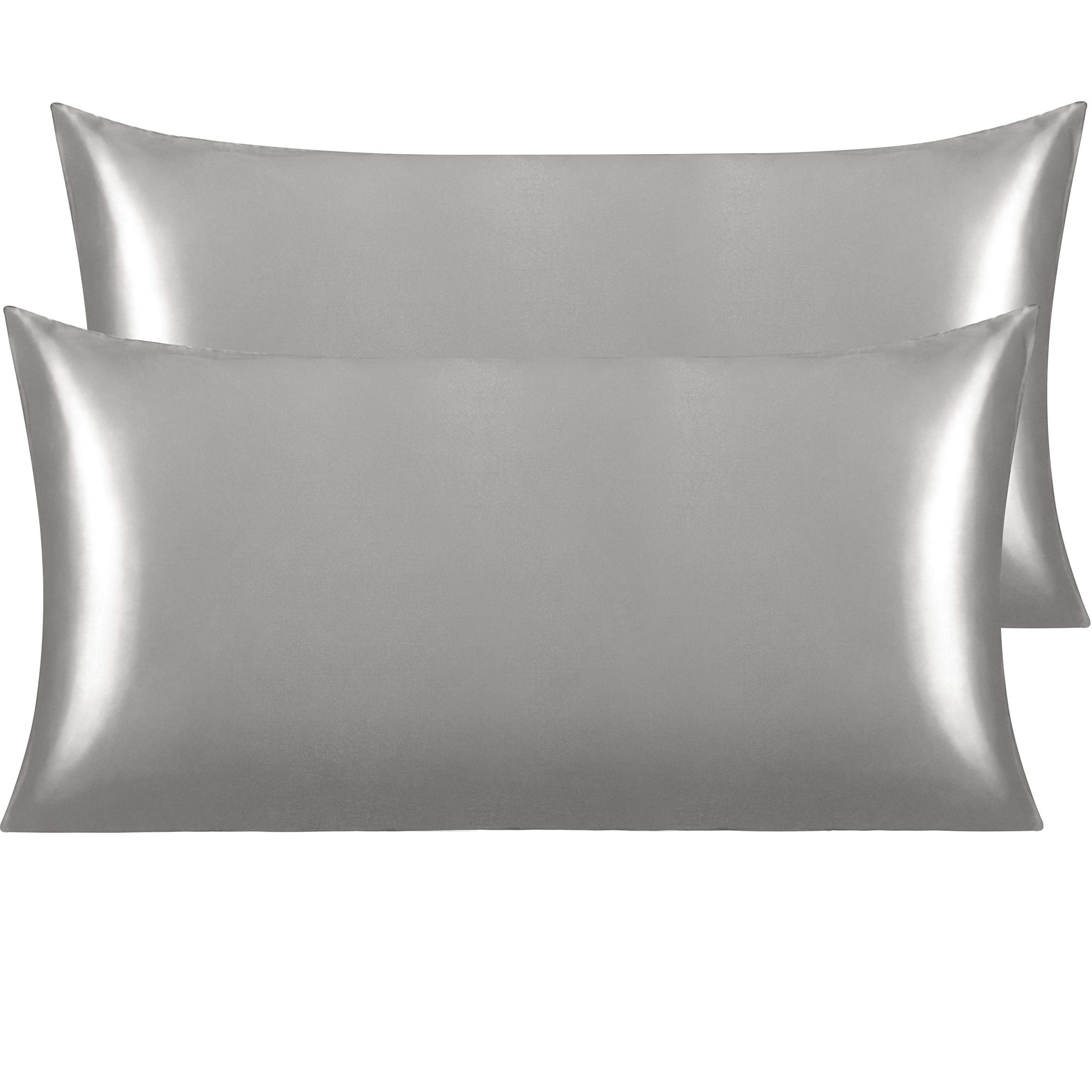 Ntbay 2 Pack Satin King Pillowcases For Hair And Skin, Luxurious And Silky Pillow Cases With Envelope Closure, 20X36 Inches, Gre