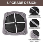 Genina Chair Seat Covers Waterproof Dining Room Chair Covers 4 Pack Stretch Seat Covers For Dinning Room Chair Protector Slipcover For Kitchen, Hotel (4, Pattern1-Light Gray)