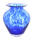 Blue Rose Polish Pottery Cobalt Confetti Glass Vase