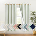 Nicetown Sage Green High-End Thermal Flax Linen Curtains, 52' Wide Per Panel, Set Of 2, Full Blackout Privacy Drapes 72 Inches Long For Dining Room, Soundproof Window Treatment Panels For Hall Room