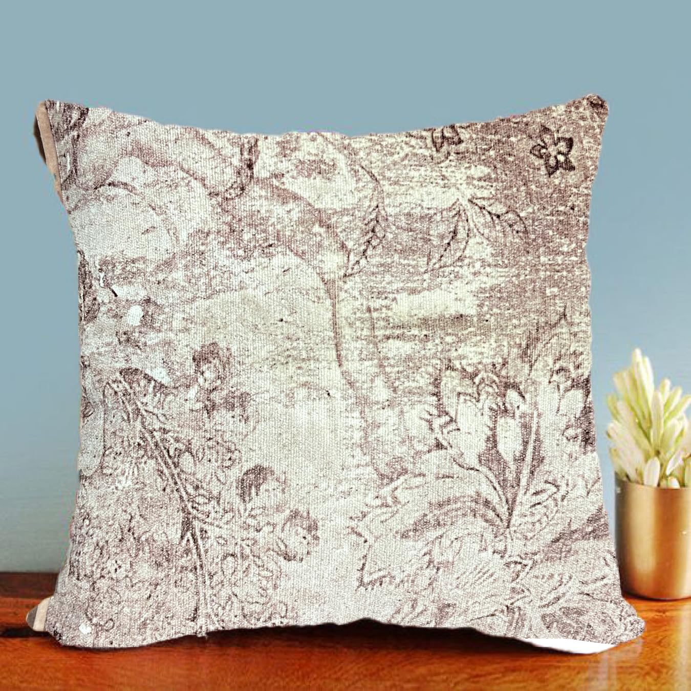 Sajavat Home Cotton & Velvet Printed Cushion Cover | 22X22 Inches / 55X55 Cms | Pink, AllSeason (Pack Of 1)