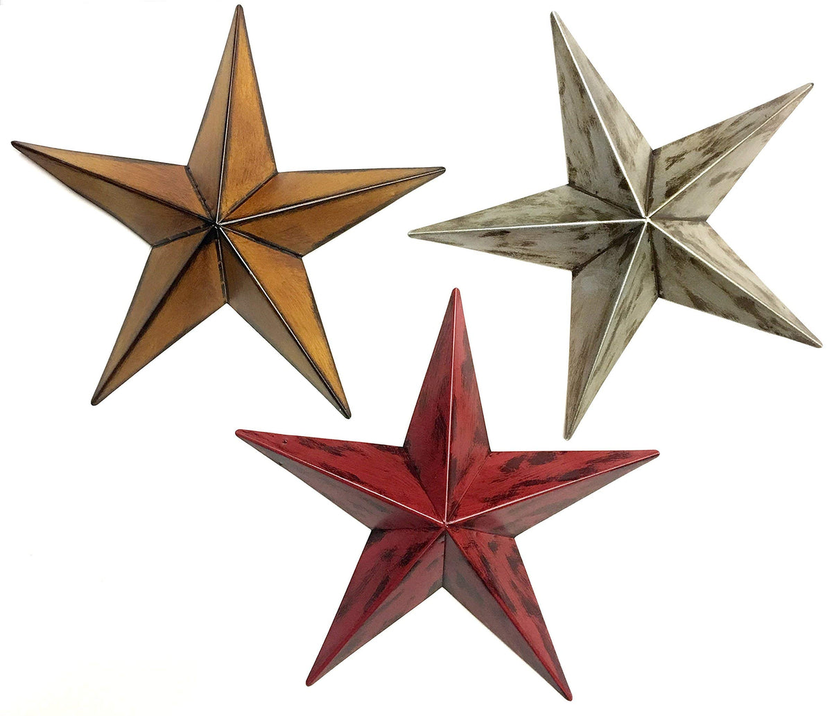 Bellaa 22052 Metal Stars Wall Decor 12 Inch Set Of 3 Celtic Patio Garden Outdoor