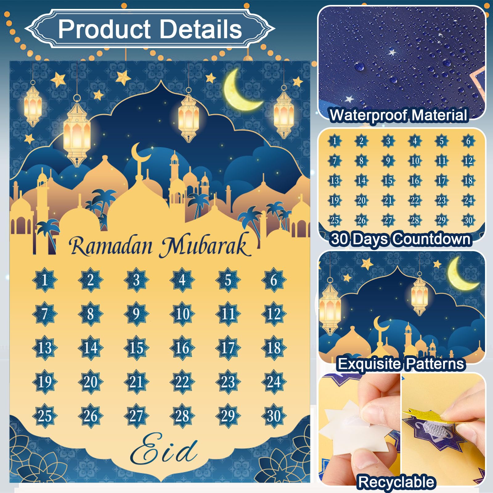 Marforever Ramadan Mubarak Decorations Ramadan Calendar 2024 Ramadan Countdown Calendar For Kids Ramadan Advent Calendar With 60