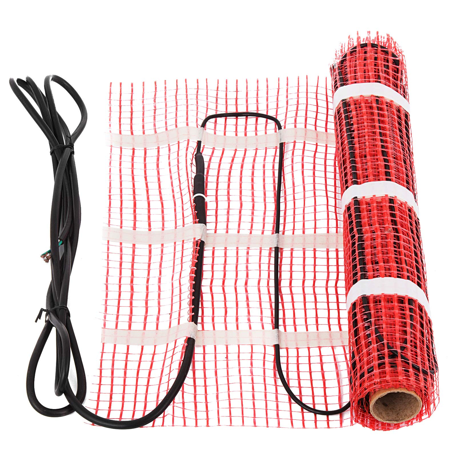 Happybuy 90 Sqft 120V Electric Radiant Floor Heating Mat with Alarmer and Programmable Floor Sensing Thermostat Self-Adhesive Me
