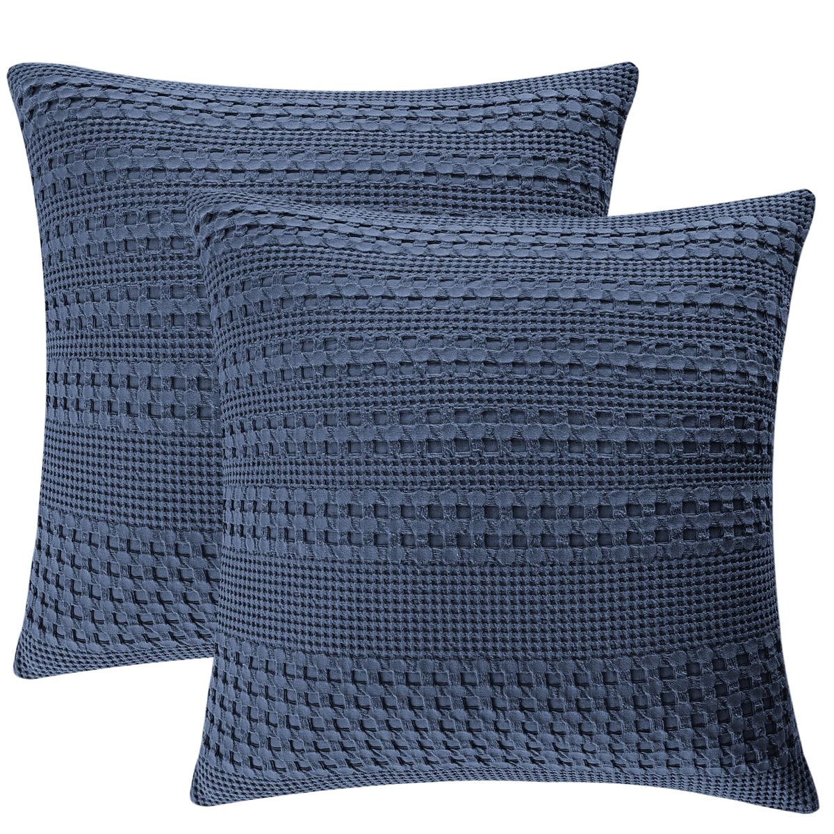 Phf 100% Cotton Waffle Weave Euro Sham Covers, 2 Pack 26' X 26' Pillow Covers For Elegant Home Decorative, No Insert, Aestheti