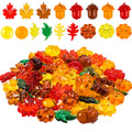 Whaline 220 Pcs Acrylic Fall Decorations, Mini Fall Leaves Pumpkin Marbles Pine Cones Autumn Table Scatter Vase Filler for Fall,