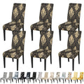 Jqinhome Dining Chair Slipcover, High Stretch Removable Washable Chair Seat Protector Cover Set Of 6,Chair Covers For Dining Room, Kitchen,Home Party,Wedding Ceremony(Luxe Black, 6Pc)