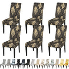 Jqinhome Dining Chair Slipcover, High Stretch Removable Washable Chair Seat Protector Cover Set Of 6,Chair Covers For Dining Room, Kitchen,Home Party,Wedding Ceremony(Luxe Black, 6Pc)