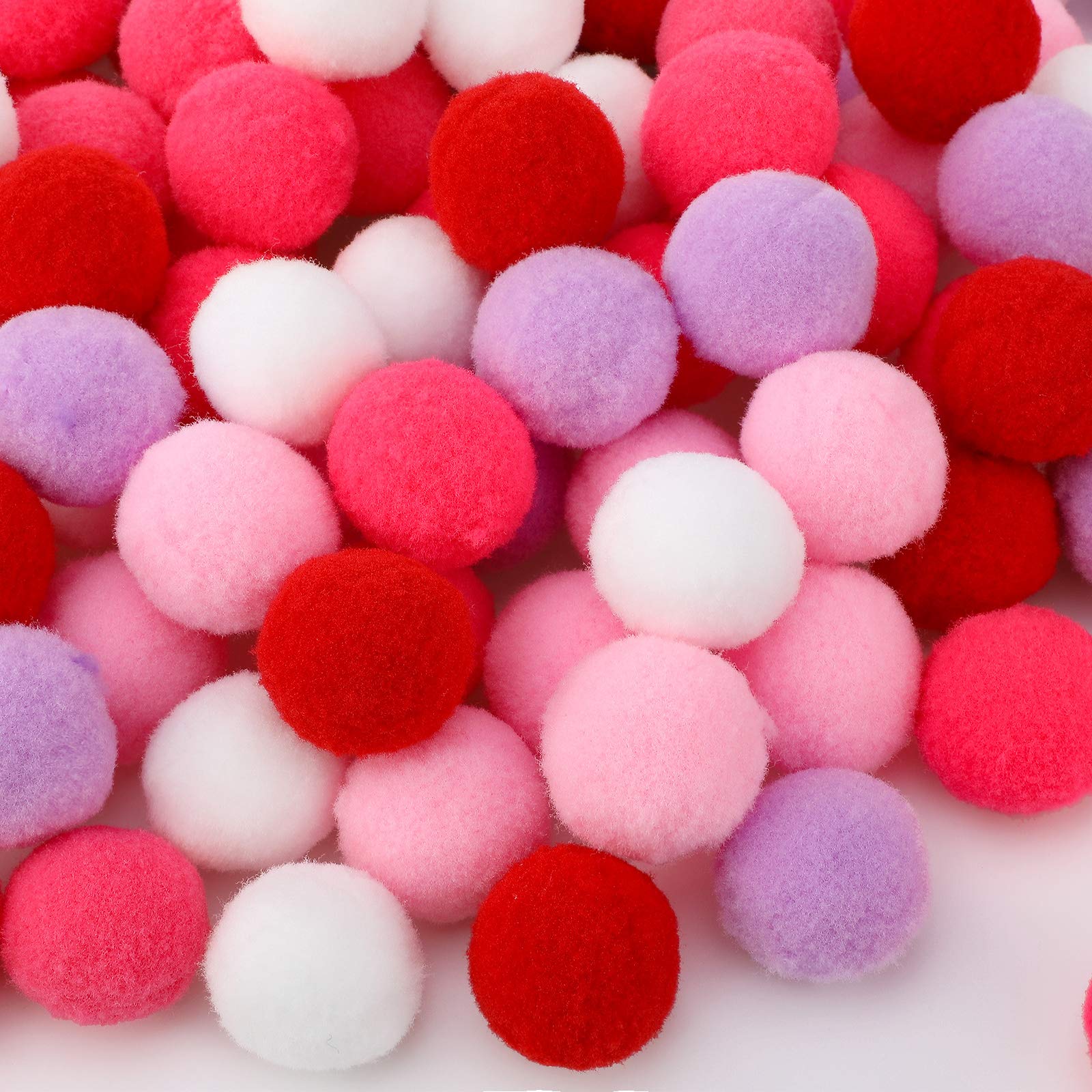 120 Pieces Valentines Day Felt Balls 3 cm Colorful Pompom Felt Balls Handmade Felted Pompom Garlands for Valentines Day DIY De