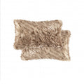 HomeRoots Acrylic Plush Tan Faux Fur 2-Pack Pillow, Home Decor Pillow, Luxury Pillow For Living Room, Bedroom, Sofa, Indoor Home Decor Pillow, Rectangular Decorative Throw Pillow