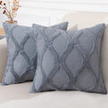 Decoruhome Throw Pillow Covers 26X26 Inch Set Of 2, Soft Plush Faux Fur Wool Blue Grey Couch Pillow Covers, Decorative Pillow Cases For Bed Sofa Living Room Home Decor