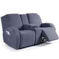 Ruaozz Stretch Loveseat Recliner Covers with Console 4-Pieces Recliner Sofa Covers with Pockets Jacquard Reclining Couch Covers 