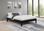 Coaster Home Furnishings Hounslow Contemporary Full Size Pine Wood Platform Bed Frame Headboard Compatible Bed Base Black 306129F