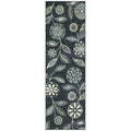 Maples Rugs Reggie Floral Runner Rug Non Skid Hallway Entry Carpet [Made in USA], Persian Blue, 26 x 8