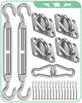 Sun Shade Sail Hardware Kit: Triangle Rectangle Shade Sail Hardware Kit Heavy Duty, M6 Turnbuckles For Shade Sail Pad Eye Sun Sh