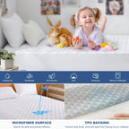 Grt Twin Xl Waterproof Mattress Pad, 100% Waterproof Quilted Fitted Mattress Protector, Noiseless Hollow Cotton Mattress Cover,