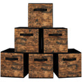 Stero Fabric Storage Cubes, 6 Pack Foldable Storage Bins with Handle, 11 Inch Storage Baskets Box for Shelves, Closet, Organizer