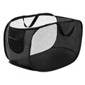 ZCFLCK Mesh Pop Up Laundry Hamper, Foldable Basket with Side Pocket Black