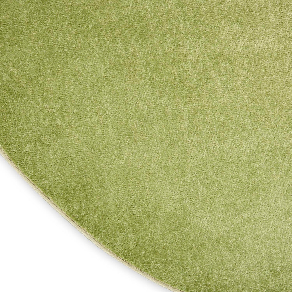 Nourison Essentials Indoor/Outdoor Green 4' X Round Area -Rug, Easy -Cleaning, Non Shedding, Bed Room, Living Room, Dining Room, Backyard, Deck, Patio (4 Round)