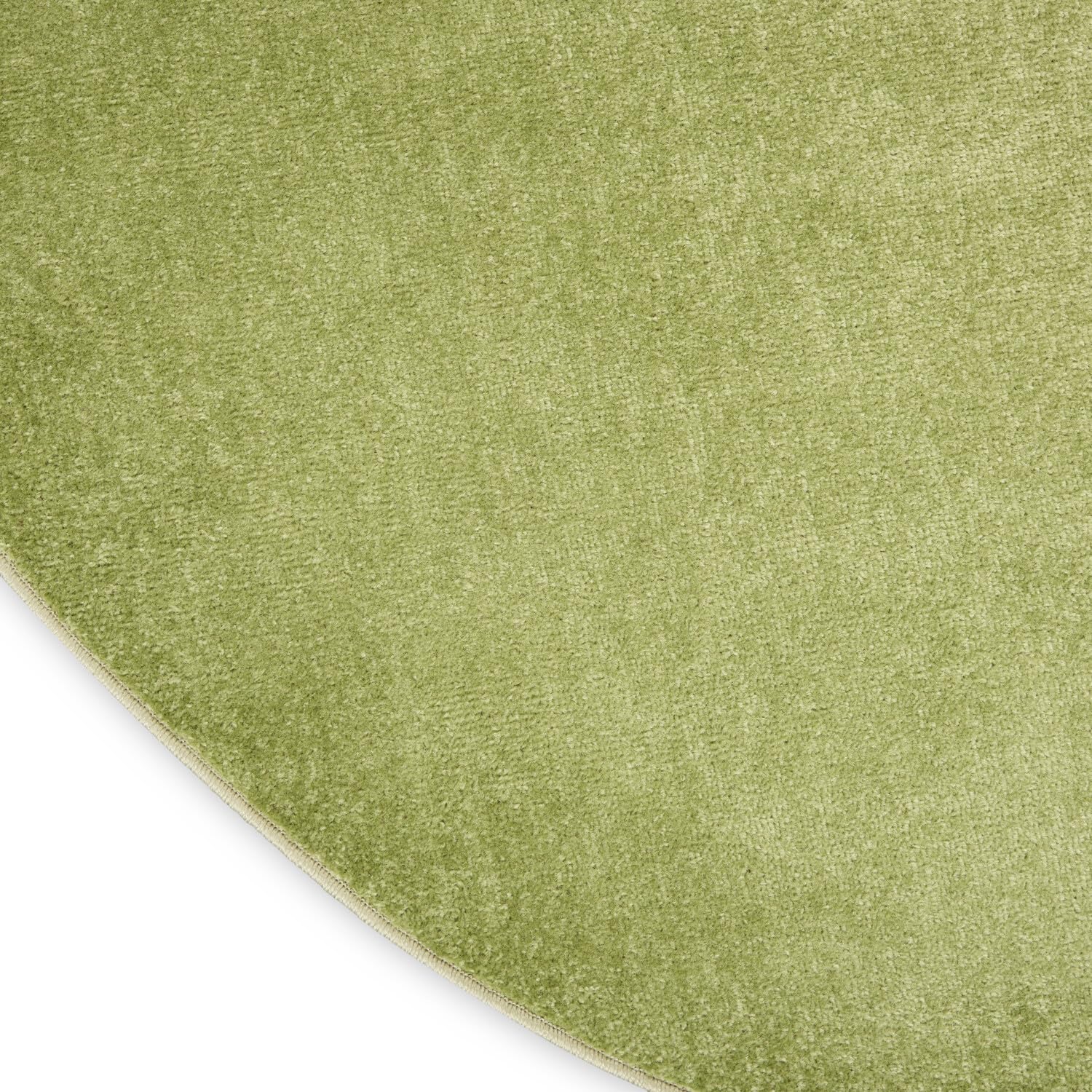 Nourison Essentials Indoor/Outdoor Green 4' X Round Area -Rug, Easy -Cleaning, Non Shedding, Bed Room, Living Room, Dining Room, Backyard, Deck, Patio (4 Round)