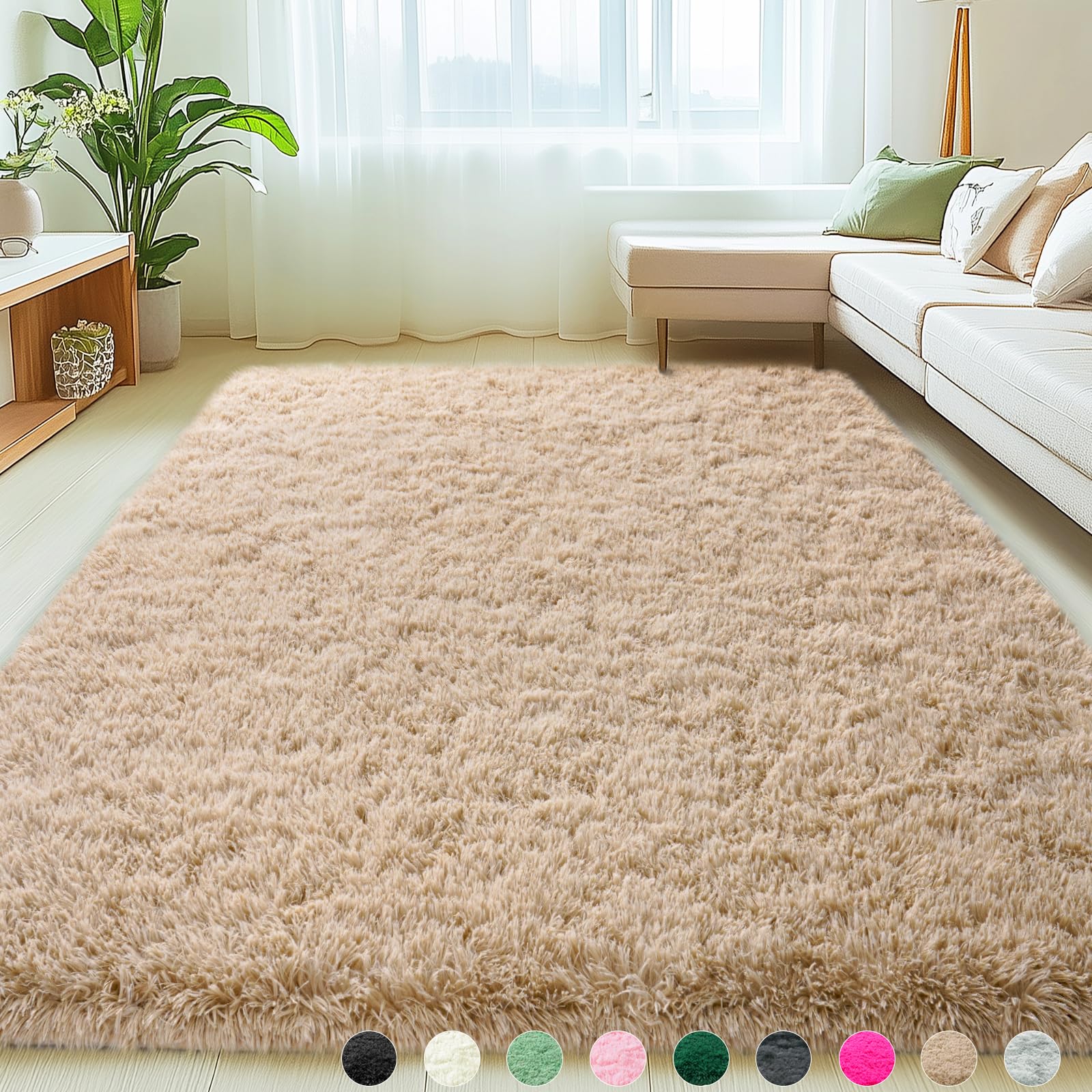 Mugorn 6x9 Rugs for Living Room, Large Fluffy Area Rugs for Bedroom, Soft Carpet Shag Kids Room Rug, Non-Slip Fuzzy Rugs Indoor 