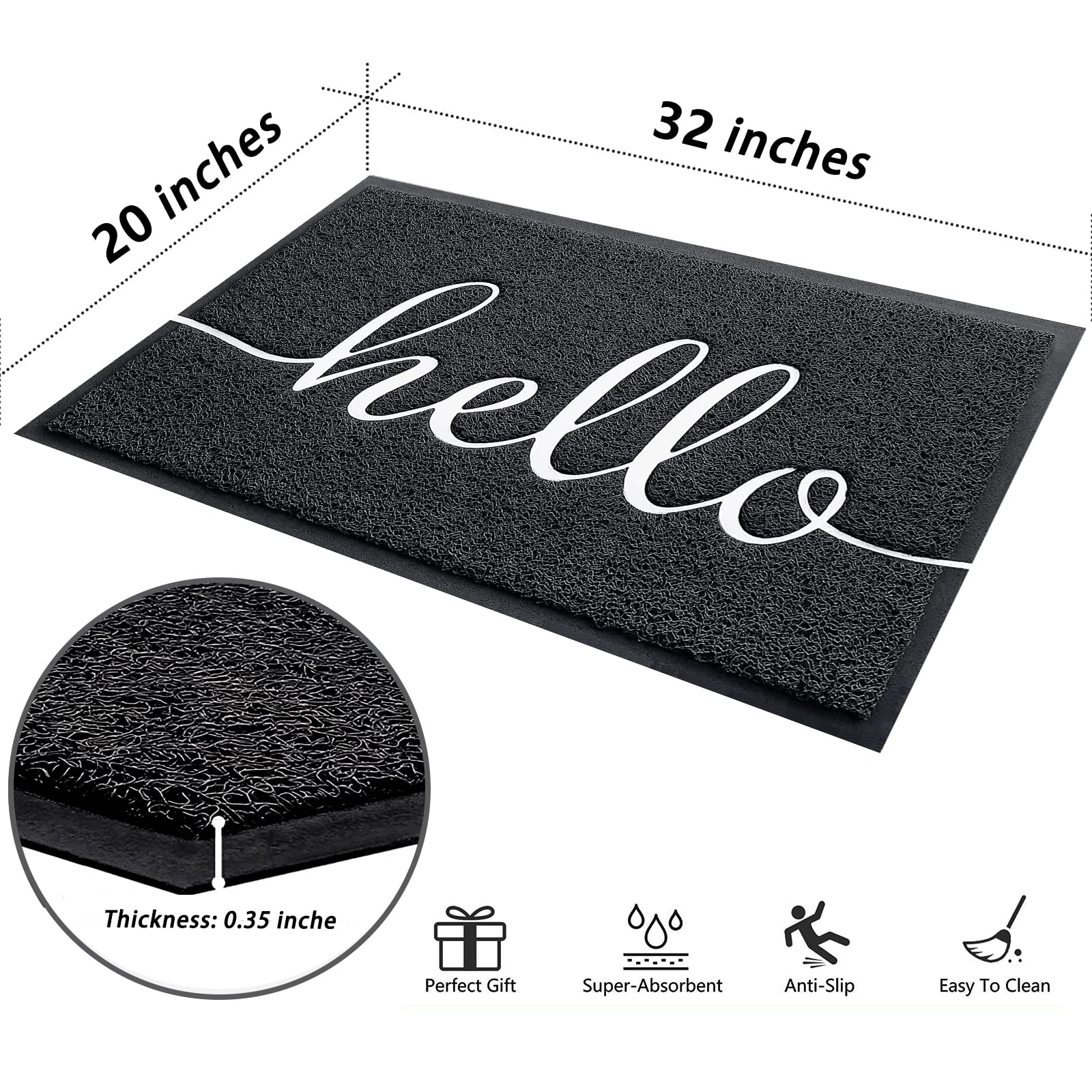 Fireosma Door Mat, Welcome Mats Outdoor, Front Door Mat For Outside Entry, Doormat Outdoor/Indoor Entrance, Front Door Rugs For