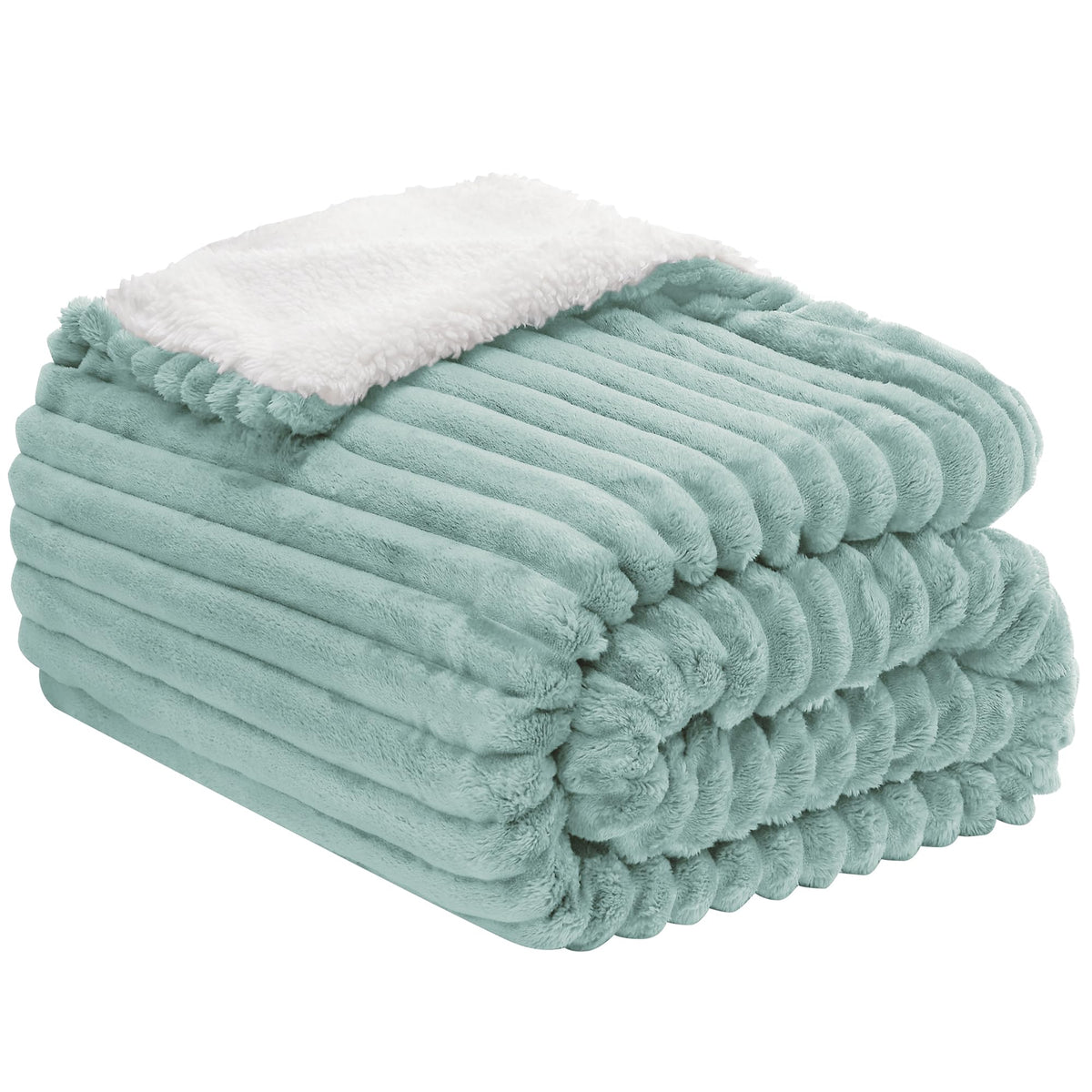 Infiixso Sherpa Throw Blanket For Couch - Super Soft & Warm Striped Fleece Blanket, Cozy Plush Fluffy Blanket All Season Use (Ha