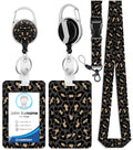 Toykee Neck Lanyard With Id Badge Holder And Retractable Badge Reel Clip, Leopard Cheetah Card Name Tag Lanyard Vertical Id Prot