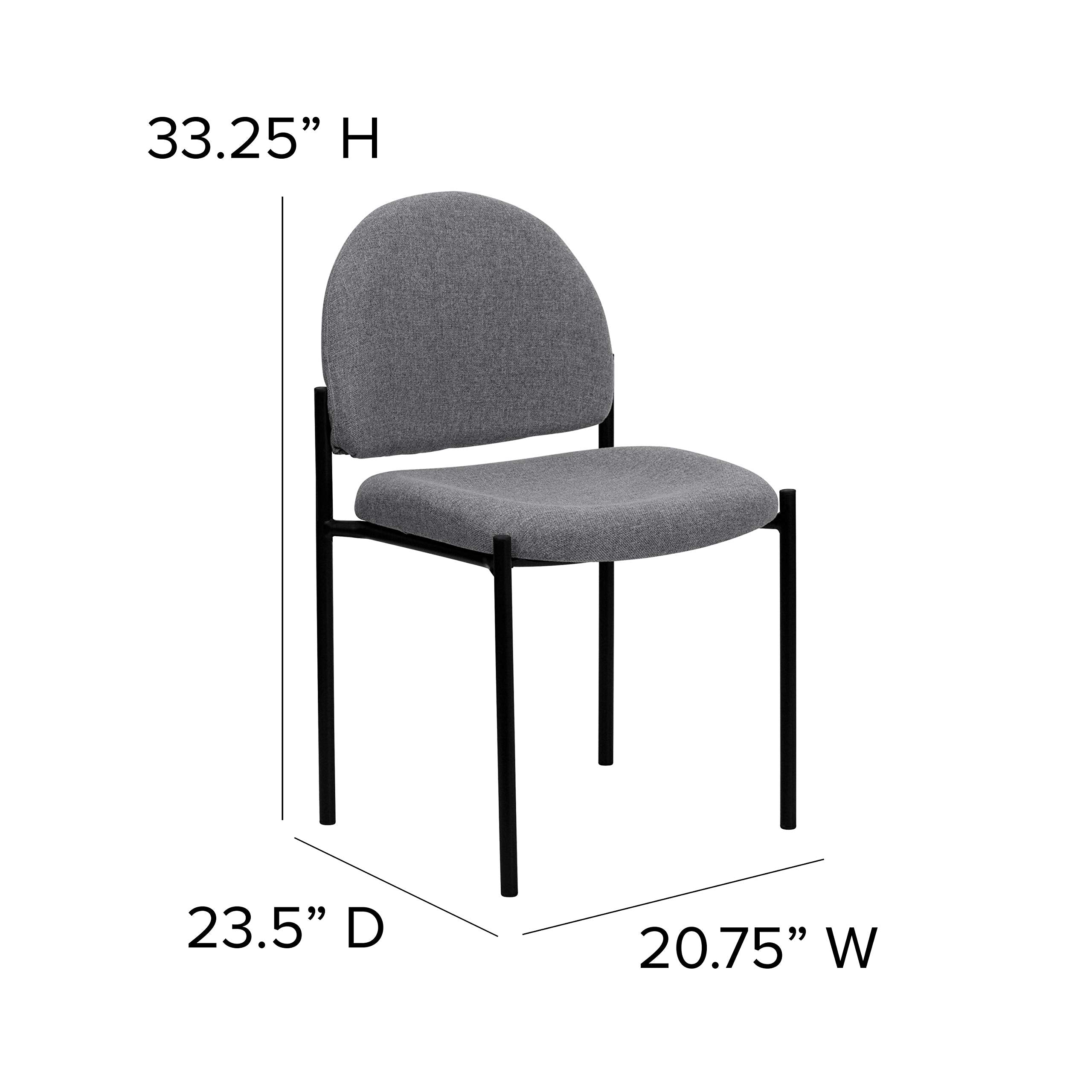 Flash Furniture Tania Comfort Gray Fabric Stackable Steel Side Reception Chair