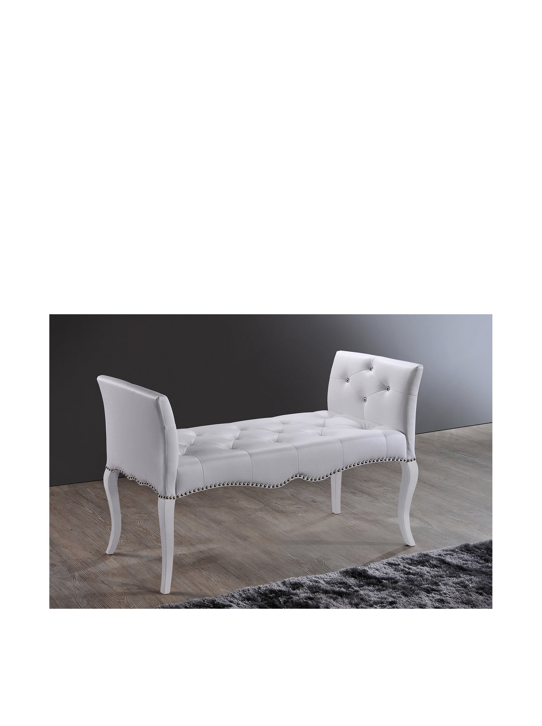 Baxton Studio Wholesale Interiors Kristy Modern & Contemporary Faux Leather Classic Seating Bench, White