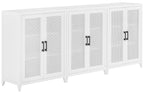 Crosley Furniture Milo 2-Piece Entertainment Center Tv Stand, Media Console, Vinyl Record Storage, White