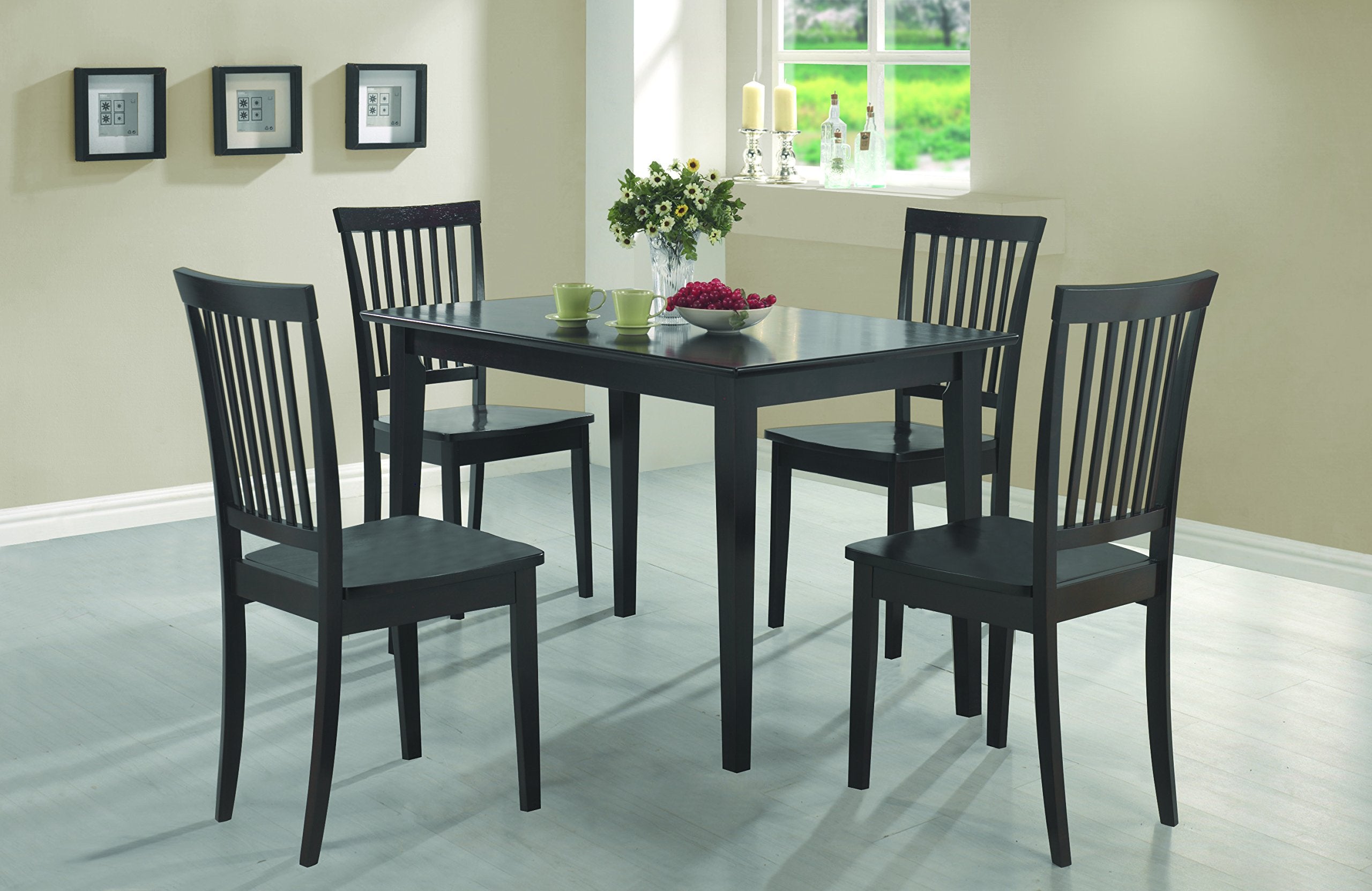 Coaster FINE Furniture CO- 5 Pc Dining Set, Cappuccino Wood