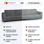 Paulato By Ga.I.Co. Sofa Slipcover - Stretch Couch Cover - Stylish Cushion Sofa Cover - Soft Fabric Slip Cover - 1-Piece Form Fi
